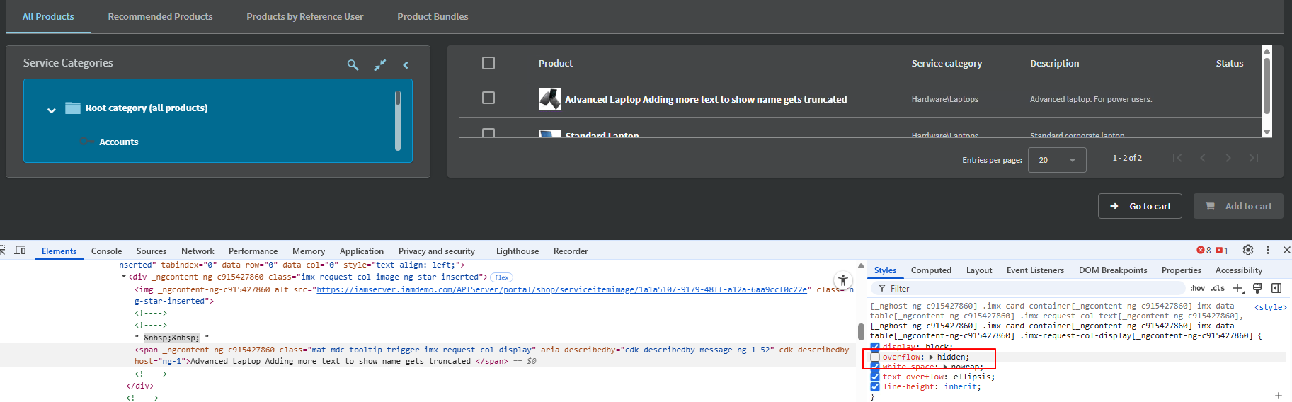 Full Product name unhidden